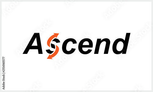 Typography font text ascend, word mark text ascend logo design