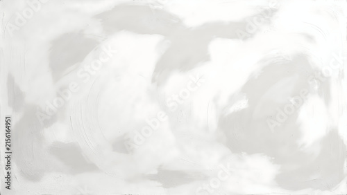 White plastered wall background texture with rough brush strokes, elegant minimalist interior surface design element for mockups and architectural projects