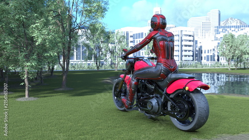 スーパーウーマンライダー　3DCGレンダリング
