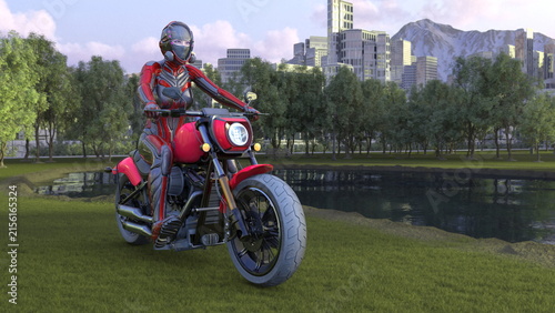 スーパーウーマンライダー　3DCGレンダリング
