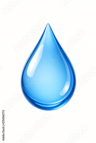 Water drop — Blue 3D Water Drop Icon Isolated on White