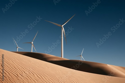 Clean Energy Wind Turbines in Warm Evening Light