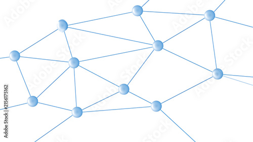 Abstract Global Network Connection Lines and Nodes on White Background Illustrate Data Communication and Technology