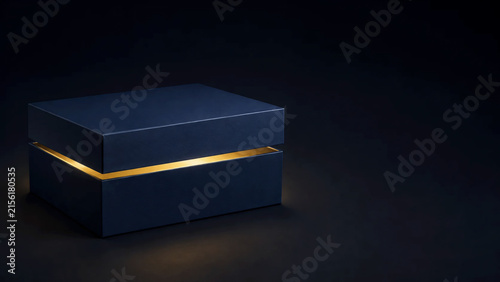 Luxury Navy Blue Gift Box with Golden Interior