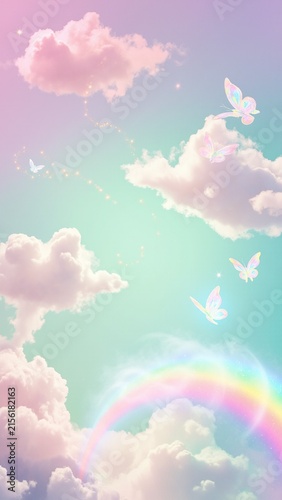 Pastel Sky and Glowing Clouds