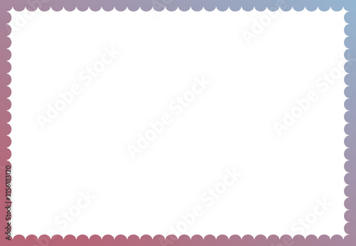 Dusty Blue and Muted Rose Postage Stamp Frame Vector - Editable SVG template for vintage European stationery, romantic postcards, heritage branding, classic invitations, journals and nostalgic paper d