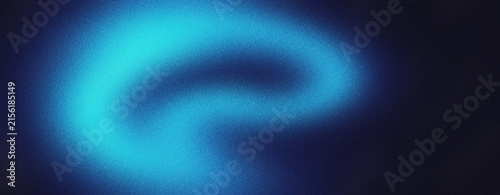 Luminous blue ring of light on dark background. Abstract glowing neon circle with soft blur effect. Futuristic electric halo for technology concepts. Vibrant cyan light aura with copy space.