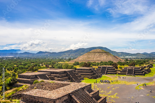 Archaeological zone and pyramids of Teotihuacan in the state of Mexico, pyramid of the moon and the sun 