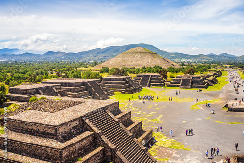 Archaeological zone and pyramids of Teotihuacan in the state of Mexico, pyramid of the moon and the sun 