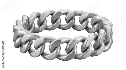 Silver Chunky Curb Chain Bracelet Jewelry Isolated Product Photography