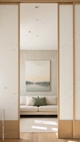 Minimalist Japandi Living Room Interior
