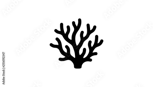 Black silhouette of a coral reef