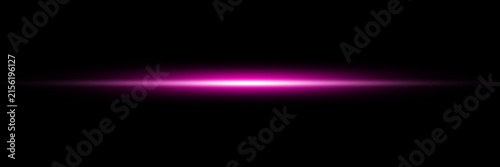 Foto Abstract pink light effect, horizontal glowing line with lens flare, bright neon