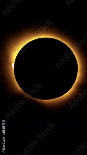 moment of totality during the 2026 solar eclipse when the moon cast a shadow over the sun 