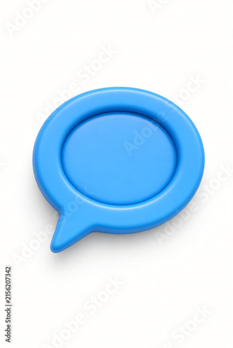 Speech bubble — Blue 3D Chat Bubble Icon Isolated on White