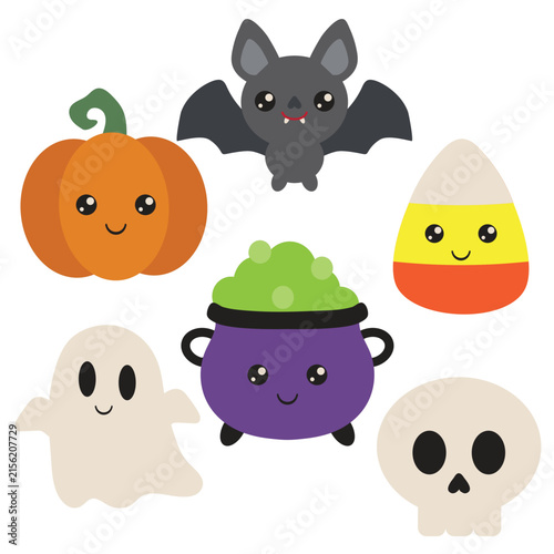 Halloween cute squad vector cartoon illustration