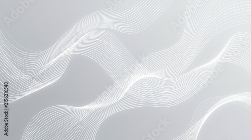 Abstract White Flowing Wave Lines Graphic Element on Transparent Background Isolated on White PNG