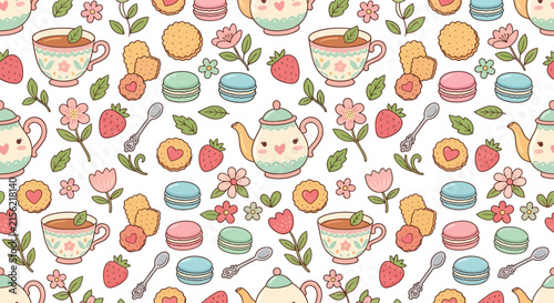 Cute Kawaii Tea Party Pattern