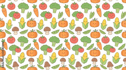 Cute Kawaii Vegetables Pattern