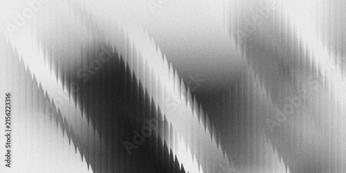 Black and white abstract background with fractal glass texture, diagonal static noise, and grainy distortion.