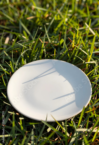 Empty white ceramic plate r...