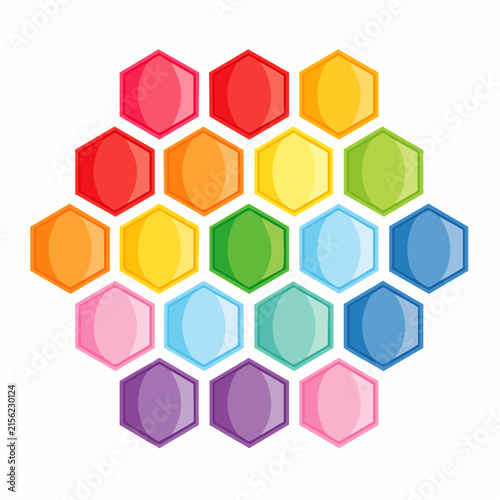 Colorful Hexagon Pattern Vector
