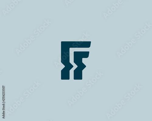 Abstract double letter FF monogram vector logo. Modern geometric layered logotype for corporate, security, finance and tech brands