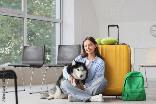 Young woman with a siberian...