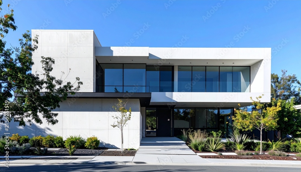 Fototapeta premium Modern House Exterior with Clean Lines