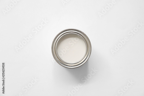 Can of paint on white backg...