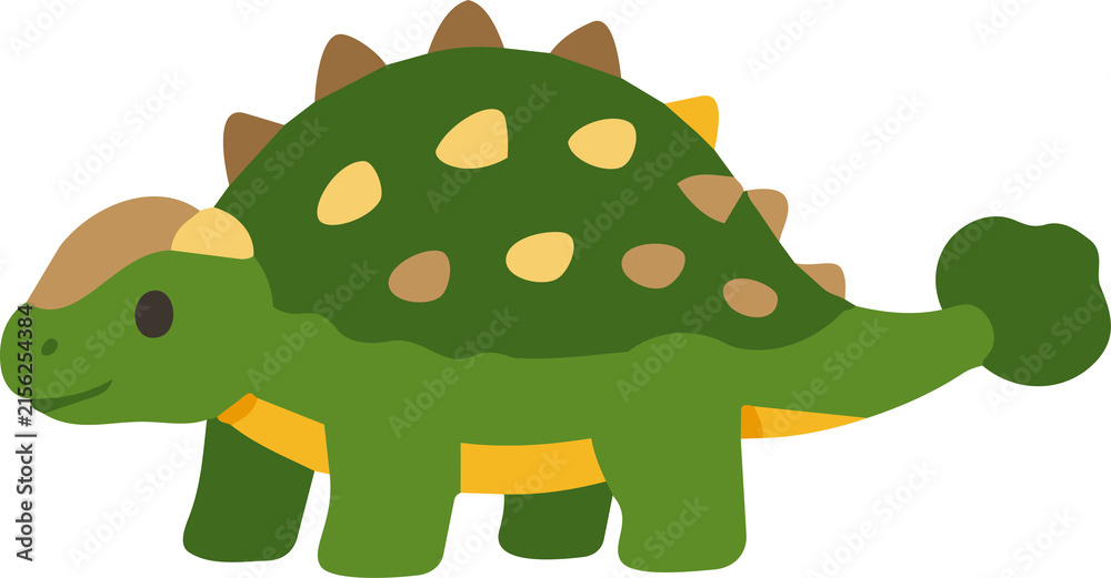 Obraz premium Green Ankylosaurus Dinosaur Icon Armored Illustration