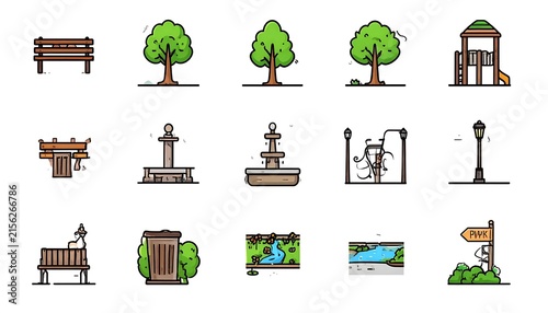 Isometric icons set of eco friendly objects and symbols.