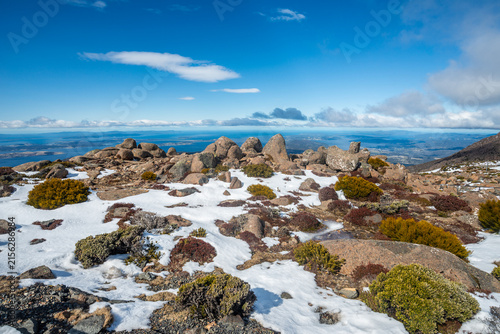 фотографія Scenery view on the top of Mount Wellington (1,271 m) It towers directly over the city of Hobart in southeast Tasmania, Australia