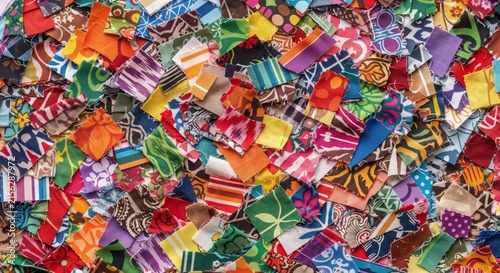colorful patchwork fabric textures pattern background needs or other design needs
