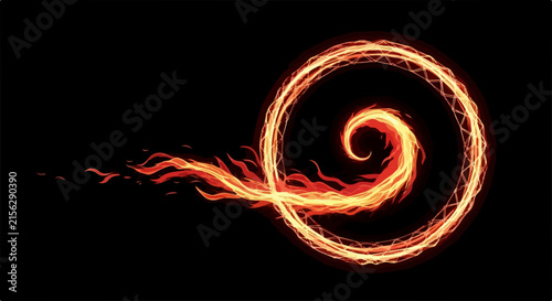 Fiery Number Two Sparking Dynamic Energy Illustration