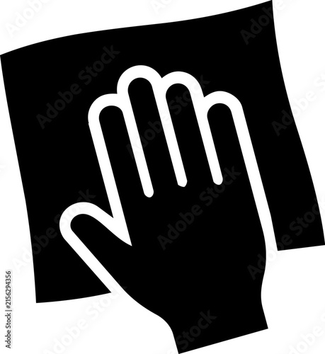 Wiping surface with cloth icon
