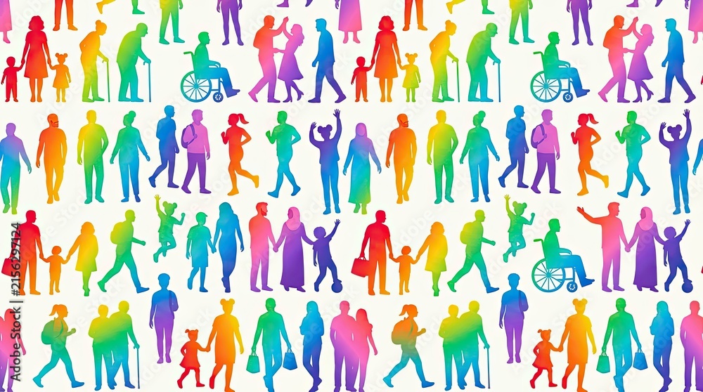 seamless pattern with colorful hearts
