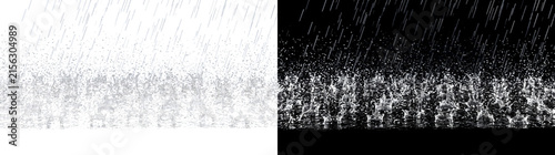 Canvastavla Heavy Rainfall pouring down onto a puddle with countless small splashes for desi