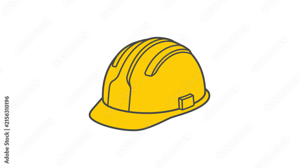 Fototapeta premium Yellow Construction Safety Helmet Icon