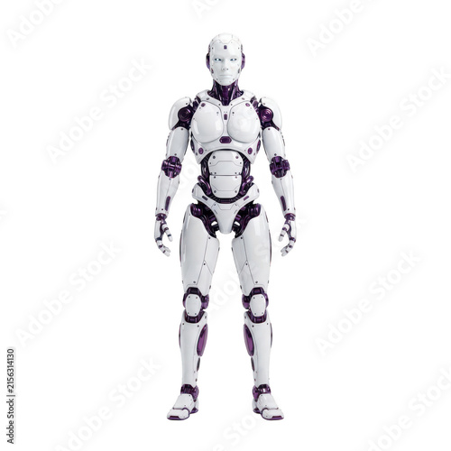 Obraz na płótnie Futuristic humanoid robot white design for technology concept.