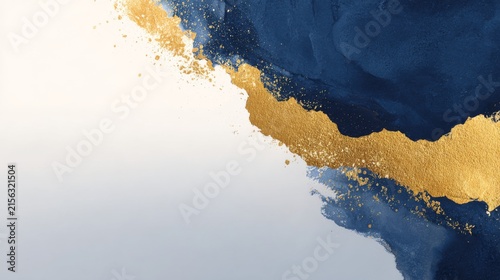 Dark blue and gold abstract business presentation background with elegant corporate design and copy space for text