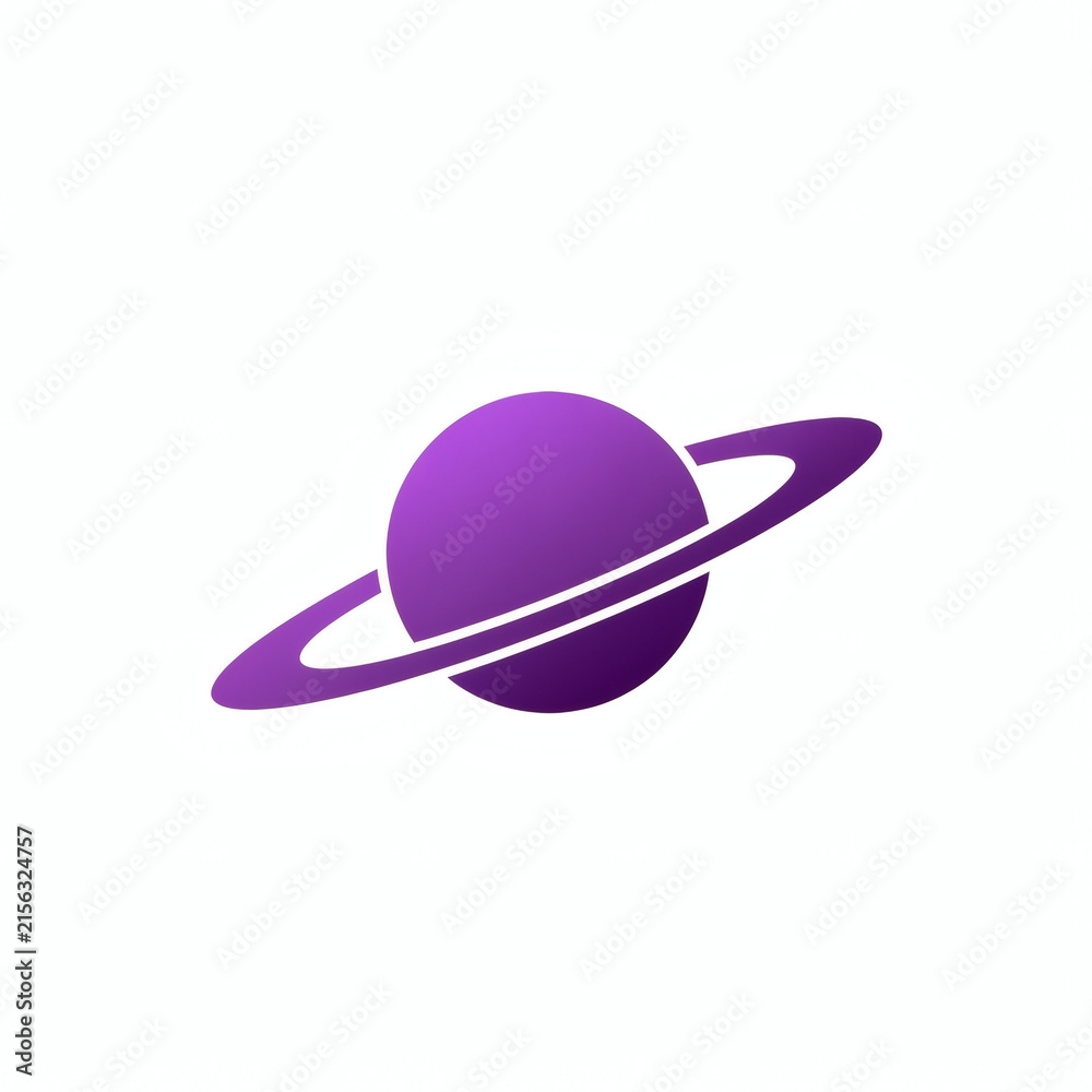 Fototapeta premium Purple Gradient Ringed Planet Vector Logo
