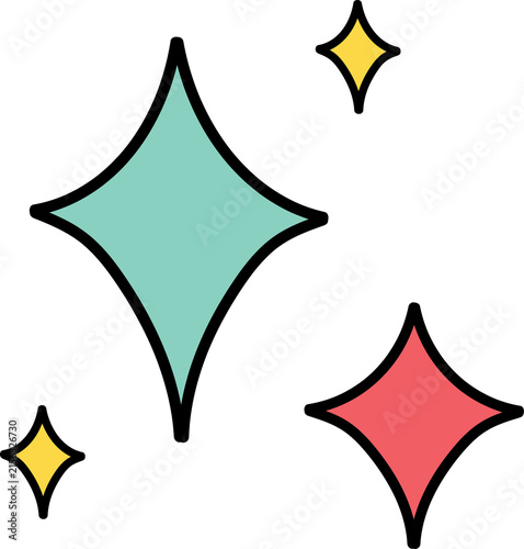 Celebration Icons like stars, banner, confetti for party