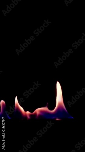 Abstract Flame Effect Rising on Black Background