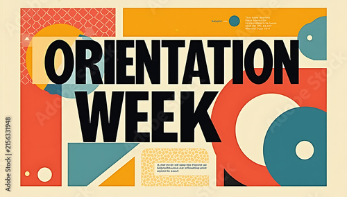 Retro orientation week typography poster