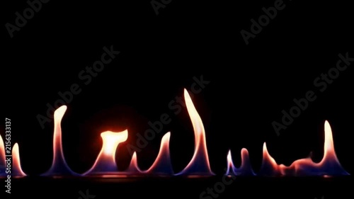 Realistic Fire Flame Effect on Black Background for VFX
