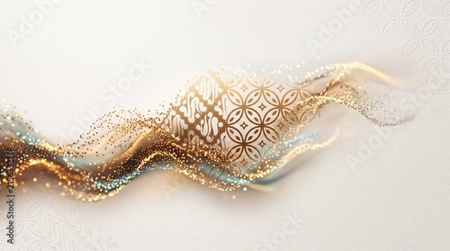 Gold Brown Botanical Ribbon Abstract Background