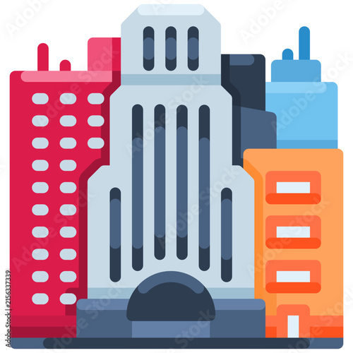 skyscraper flat icon illustration