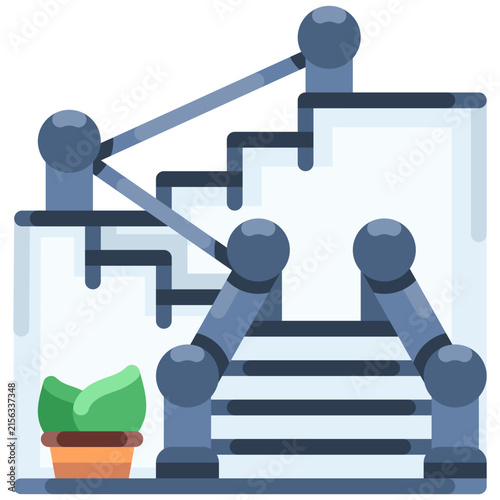 Stairs flat icon illustration