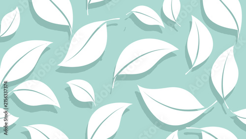 White Leaves Seamless Pattern Design
